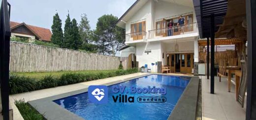 Villa Sunset 3 Kamar di Lembang Kolam Renang View Gungung